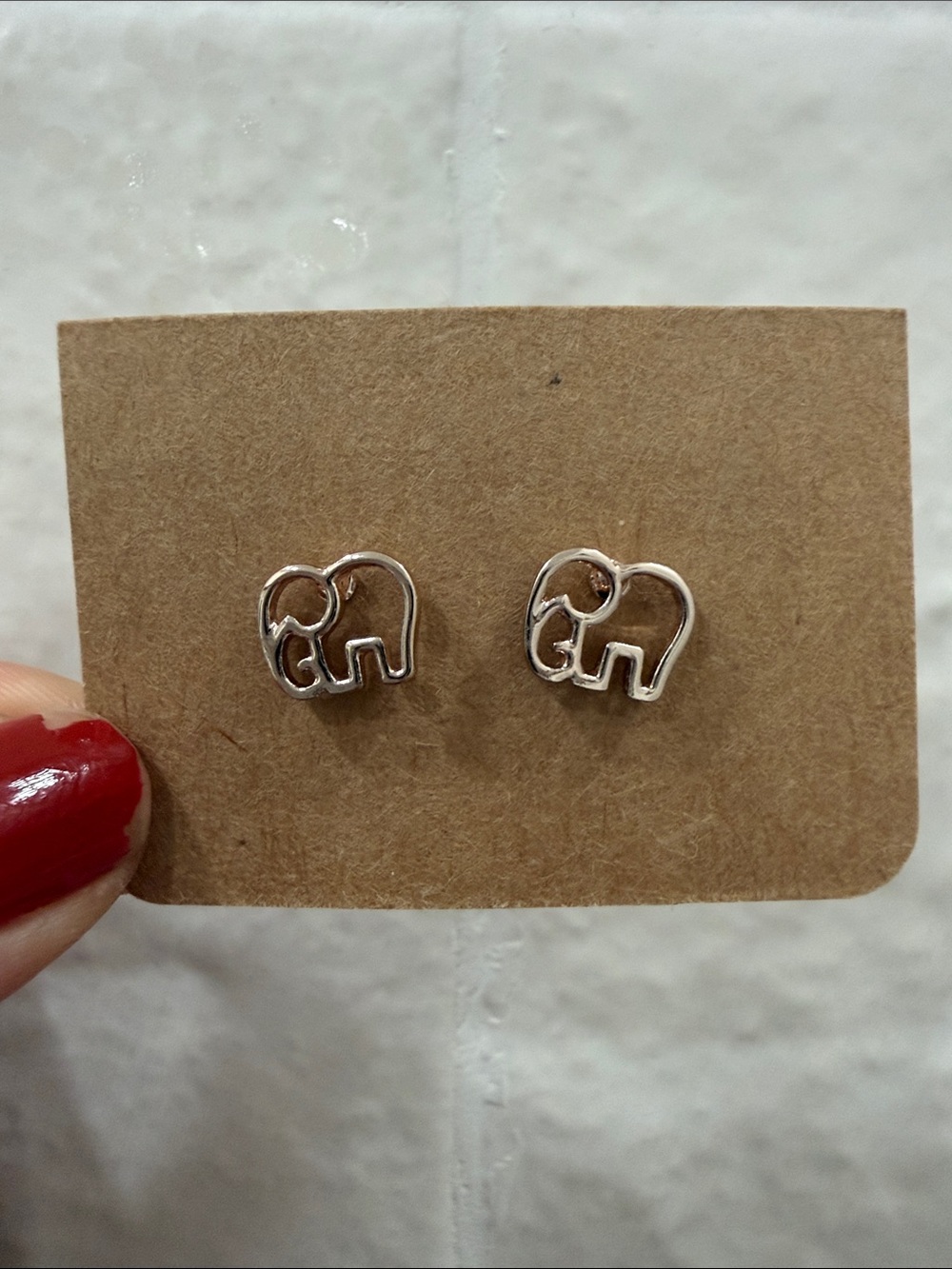 Gold Elephant Stud Earrings